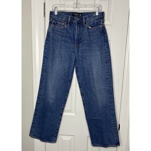 Abercrombie & Fitch Women's‎ Rigid Denim Baggy High Rise Jeans Blue Size 30